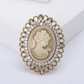 Alloy Rhinestone Beauty Head Brooch Pin For Women's Apparel Decoration view 2