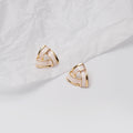 Elegant Vintage Geometric Triangle White Enamel Gold Plated Alloy French Minimalist Stud Earrings view 2