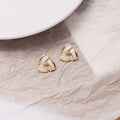 Elegant Vintage Geometric Triangle White Enamel Gold Plated Alloy French Minimalist Stud Earrings view 3