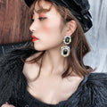 Vintage Luxury Minimalist Geometric Square Full Rhinestone Alloy Stud Earrings view 2