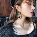 Vintage Luxury Minimalist Geometric Square Full Rhinestone Alloy Stud Earrings view 4