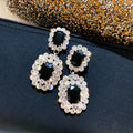Vintage Luxury Minimalist Geometric Square Full Rhinestone Alloy Stud Earrings view 1