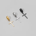 Elegant Stainless Steel Cross Hoop Clip On Earrings For Women Men Minimalist Korean Fashion Earrings view 4