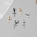 Elegant Stainless Steel Cross Hoop Clip On Earrings For Women Men Minimalist Korean Fashion Earrings view 1