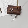 Elegant Stainless Steel Cross Hoop Clip On Earrings For Women Men Minimalist Korean Fashion Earrings view 2