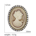 Alloy Rhinestone Vintage Lady Head Brooch Pin And Scarf Clip view 5