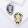 Creative Alloy Lady Head Brooch Pin For Elegant Clothing Decoration view 1