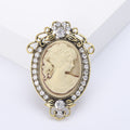 Creative Alloy Lady Head Brooch Pin For Elegant Clothing Decoration view 6