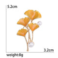Alloy Ginkgo Leaf Brooch For Elegant Women's Dress Decoration view 5