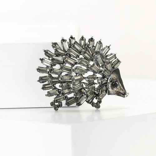 Alloy Rhinestone Hedgehog Brooch Pin For Suit And Cardigan Decoration