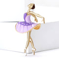 Alloy Enamel Dancing Girl Brooch For Cute Clothing Decoration view 3