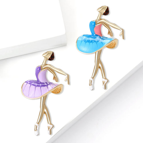 Alloy Enamel Dancing Girl Brooch For Cute Clothing Decoration