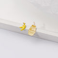 Women's Sweet Cute Asymmetric Banana Milk Carton And Banana Fruit Enamel Alloy Stud Earrings view 3