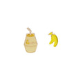 Women's Sweet Cute Asymmetric Banana Milk Carton And Banana Fruit Enamel Alloy Stud Earrings view 5