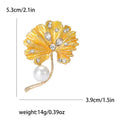 Enamel Alloy Lotus Leaf Pearl Brooch For Elegant Clothing Decoration view 4