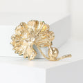 Enamel Alloy Lotus Leaf Pearl Brooch For Elegant Clothing Decoration view 3