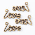 Zinc Alloy LOVE Letters Charm Pendant No.246062 for DIY Necklace Bracelet Jewelry Making view 2