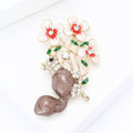 Alloy Enamel Squirrel Brooch Pin For Women's Blazers And Cardigans view 3