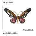 Alloy Rhinestone Butterfly Brooch Pin With Colorful Painted Apparel Accent view 6