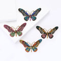 Alloy Rhinestone Butterfly Brooch Pin With Colorful Painted Apparel Accent view 3