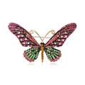 Alloy Rhinestone Butterfly Brooch Pin With Colorful Painted Apparel Accent view 1