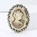 Vintage Alloy Rhinestone Lady Head Brooch Pin For Women's Apparel view 2