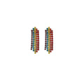 European American Rainbow Rhinestone Tassel Earrings Korean Runway Style Stud Drop Earrings view 5