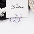 Vintage Taro Purple Hollow Heart Alloy Hoop Clip Studs For Girls Party Fashion Earrings view 4