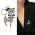 Alloy Full Rhinestone Cat Brooch Pin For Fashion Apparel Accessories view 2
