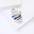 Alloy Enamel Pearl Sailboat Brooch Pin For Women's Fashion Apparel view 4