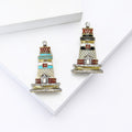 Enamel Alloy Pagoda Brooch Pin For Men And Women Clothing view 2
