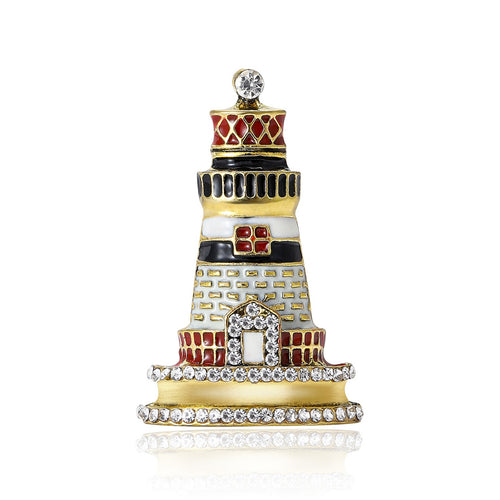 Enamel Alloy Pagoda Brooch Pin For Men And Women Clothing