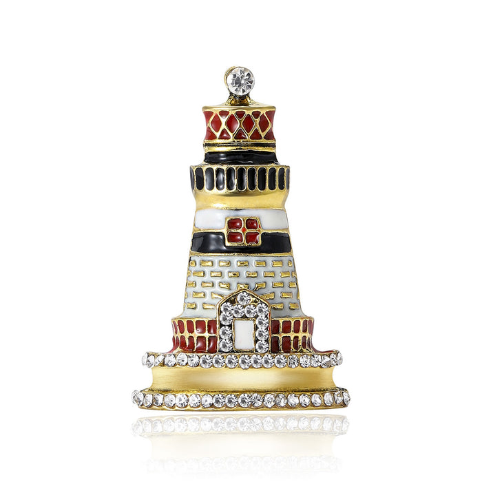 Enamel Alloy Pagoda Brooch Pin For Men And Women Clothing