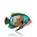 Alloy Rhinestone Ocean Fish Brooch Pin For Women's Suit Accessories view 5