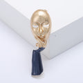 Enamel Alloy Thinker Face Mask Brooch Pin For Coat Accessories view 4
