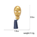 Enamel Alloy Thinker Face Mask Brooch Pin For Coat Accessories view 5