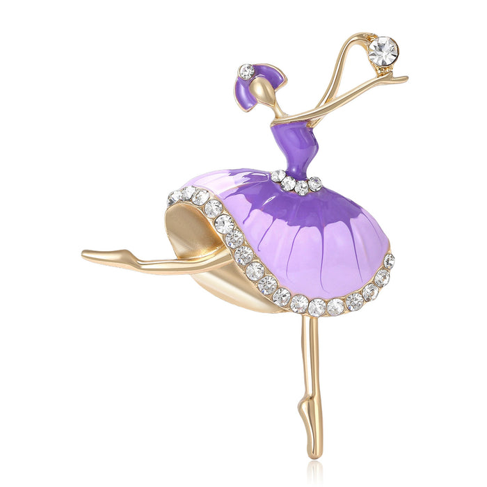 Alloy Enamel Ballet Girl Brooch For Women's Apparel Accessories
