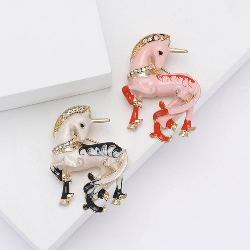 Alloy Enamel Unicorn Brooch Pin For Cartoon Fashion Garment Accessories