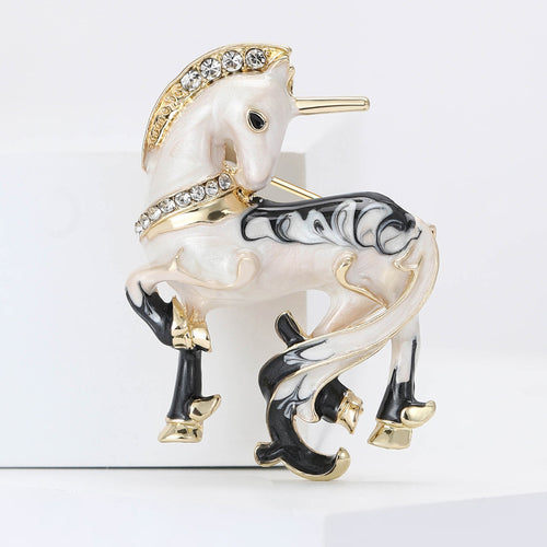 Alloy Enamel Unicorn Brooch Pin For Cartoon Fashion Garment Accessories