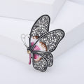 Alloy Black Rhinestone Bow Brooch Pin For Womens Lapel Decoration view 4