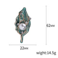 Pearl Gradient Rhinestone Leaf Brooch Pin For Fashion Apparel view 5