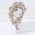 Alloy Rhinestone Pearl Pendant Brooch Pin For Women's Apparel view 2