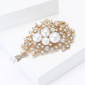Alloy Rhinestone Pearl Pendant Brooch Pin For Women's Apparel view 3