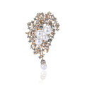 Alloy Rhinestone Pearl Pendant Brooch Pin For Women's Apparel view 5