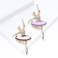 Elegant Alloy Enamel Rhinestone Ballet Girl Brooch Pin view 4
