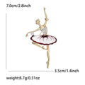 Elegant Alloy Enamel Rhinestone Ballet Girl Brooch Pin view 6