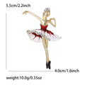 Alloy Enamel Ballerina Girl Brooch Pin with Rhinestone Accent view 6