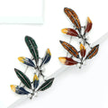 Alloy Enamel Leaf Brooch Pin For Floral Forest Style Outfits view 3