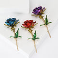 Metal Enamel Rose Brooch Pin For Garment Decoration And Fastening view 1