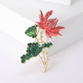 Alloy Rhinestone Lotus Brooch Pin And Scarf Clip For Women view 1